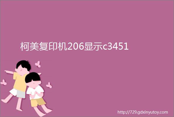 柯美复印机206显示c3451