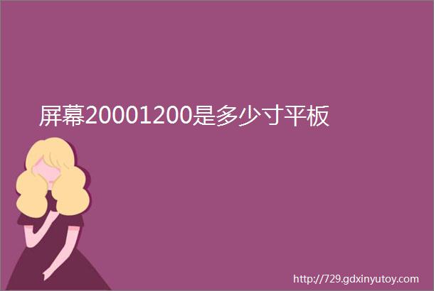 屏幕20001200是多少寸平板