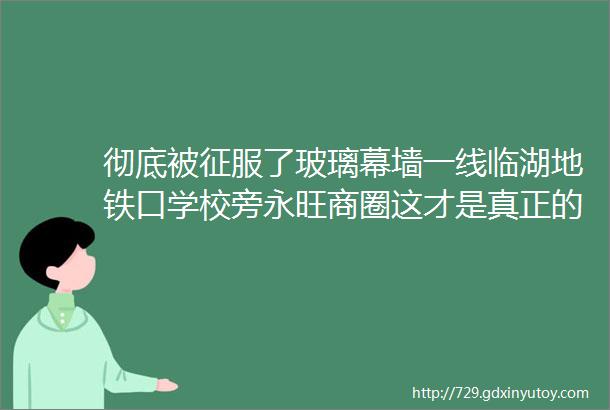 彻底被征服了玻璃幕墙一线临湖地铁口学校旁永旺商圈这才是真正的人类高质量生活