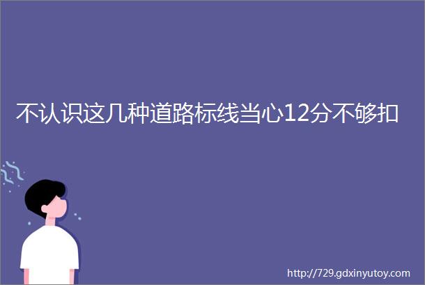 不认识这几种道路标线当心12分不够扣