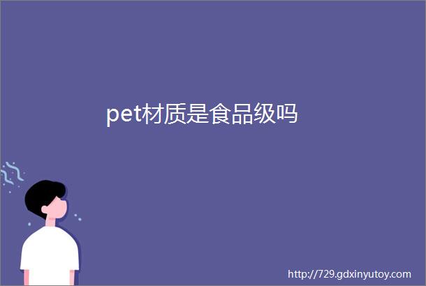 pet材质是食品级吗