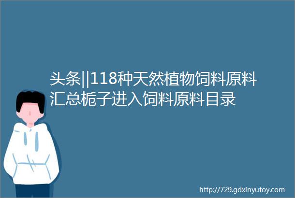 头条‖118种天然植物饲料原料汇总栀子进入饲料原料目录